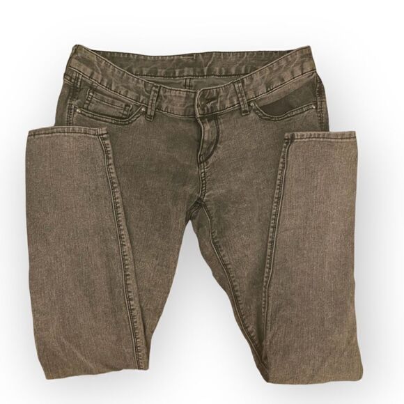 Express Zelda Slim Fit Ultra Low Rise Gray Jeans (Size 8) - Picture 1 of 11